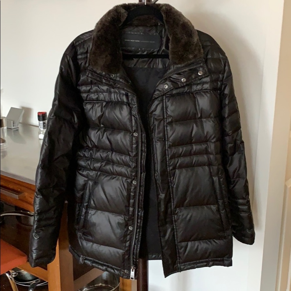 Men’s Marc New York Puffer coat with fur collar